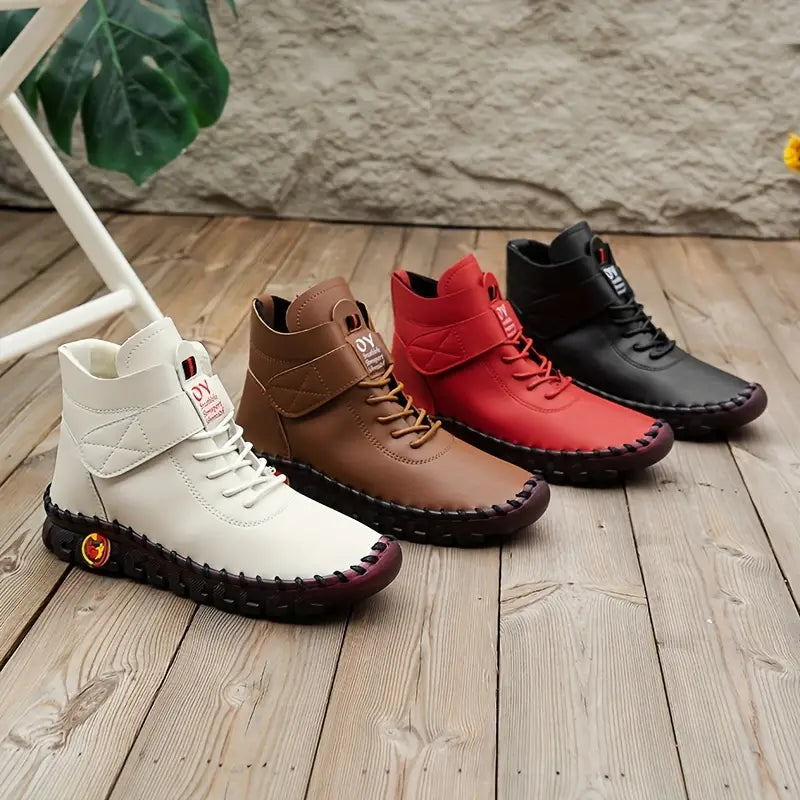 HOME-LOVER™ Wysokie Damsmkie Buty ze Skóry