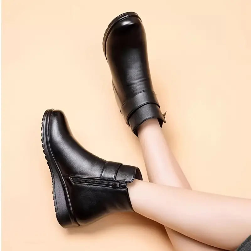 Buty z futerkiem ze Lekke wygodne ręcznie wykonane Jesień/zima