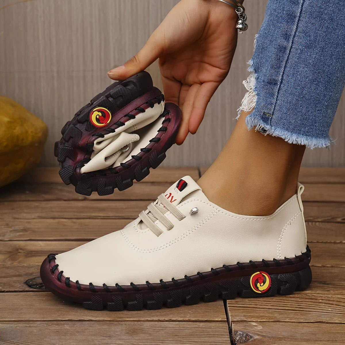 HOMELOVER™ Wygodne Ręcznie szyte buty z wyjątkowo miękką podeszwą wodoodporne
