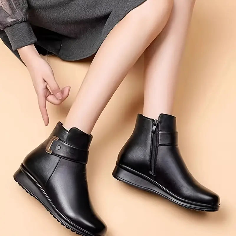 Buty z futerkiem ze  Lekke wygodne ręcznie wykonane Jesień/zima