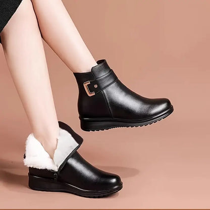 Buty z futerkiem ze  Lekke wygodne ręcznie wykonane Jesień/zima