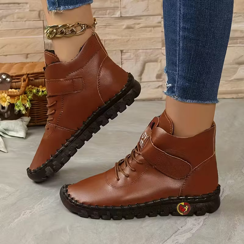 HOME-LOVER™ Wysokie Damsmkie Buty ze Skóry ocieplane jesień/zima